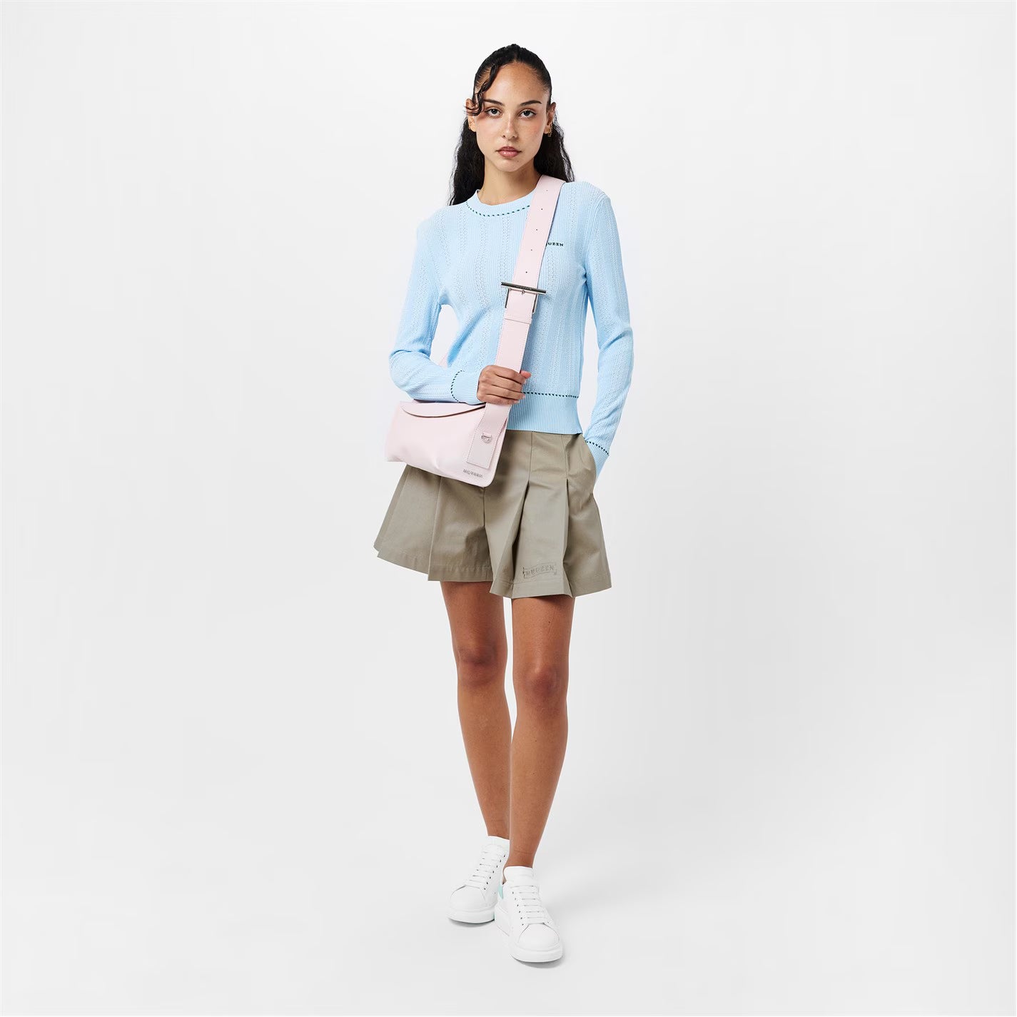 Women's Logo Print Leather Oversized Trainers