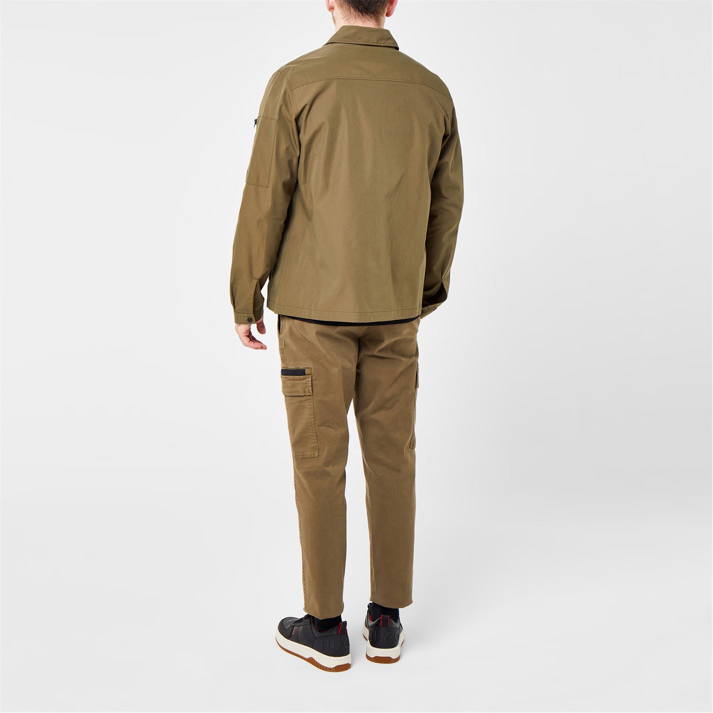 Men's Emmond Red Cotton Long Sleeve Zip Overshirt