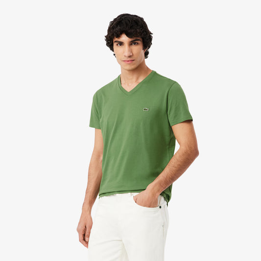 Lightweight Cotton Pima V Neck T-shirt