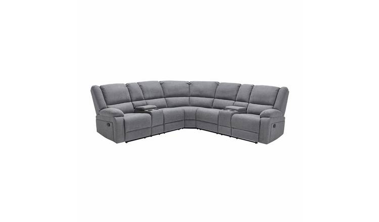 Furniture Online Praga Corner Recliner Linen Sofa – Light Grey