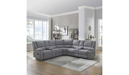Furniture Online Praga Corner Recliner Linen Sofa – Light Grey