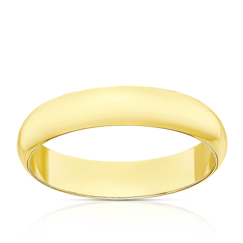 9ct Yellow Gold 4mm Extra Heavy D Shape Ring