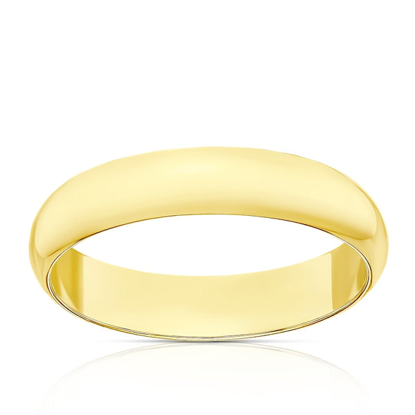 9ct Yellow Gold 4mm Extra Heavy D Shape Ring