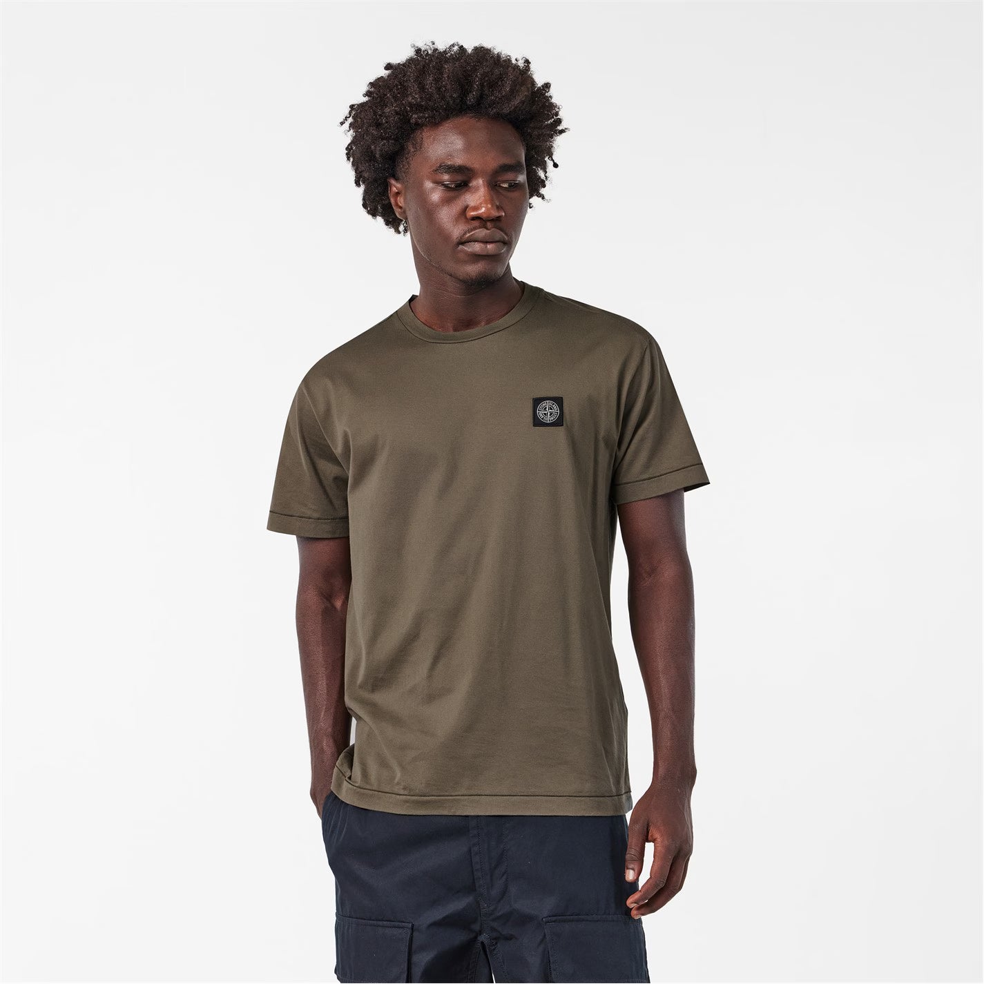 STONE ISLAND Men's Cotton Compass Logo Patch T-Shirt