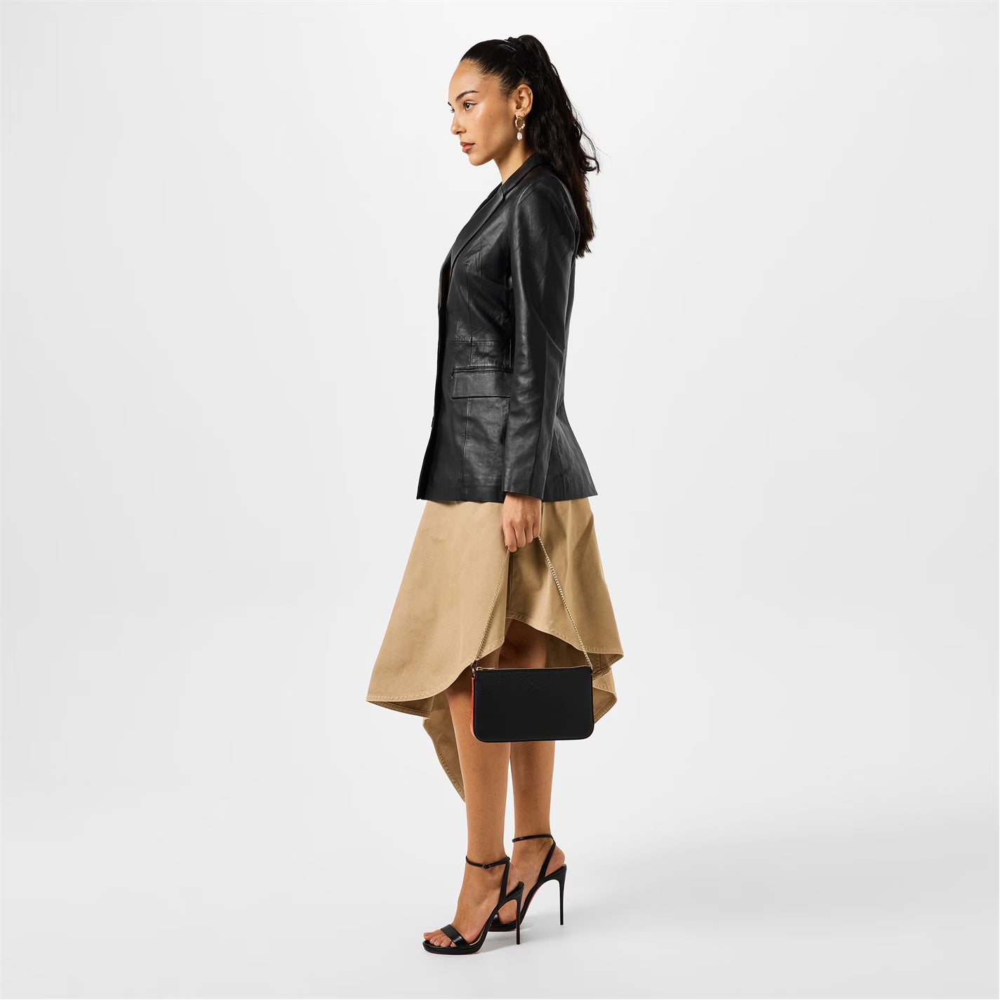 Women's Loubi Queen Leather Sandals, 120mm