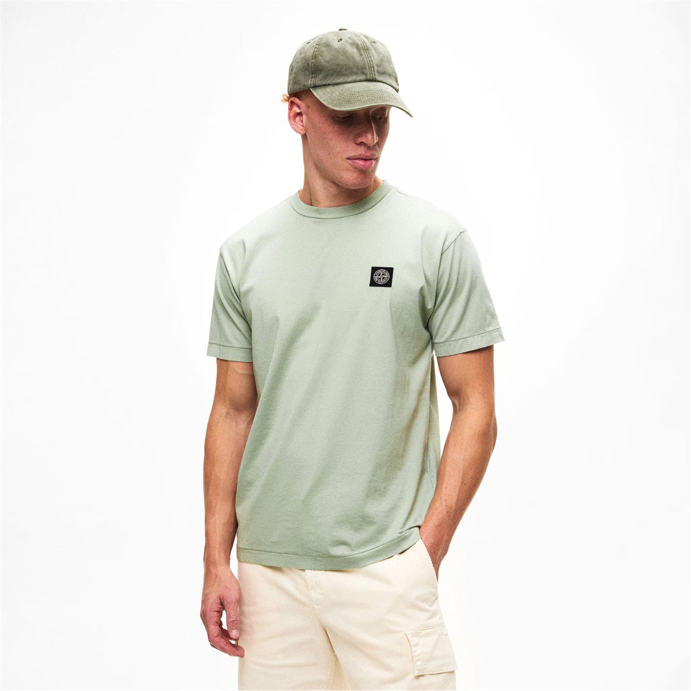 STONE ISLAND Men's Cotton Compass Logo Patch T-Shirt