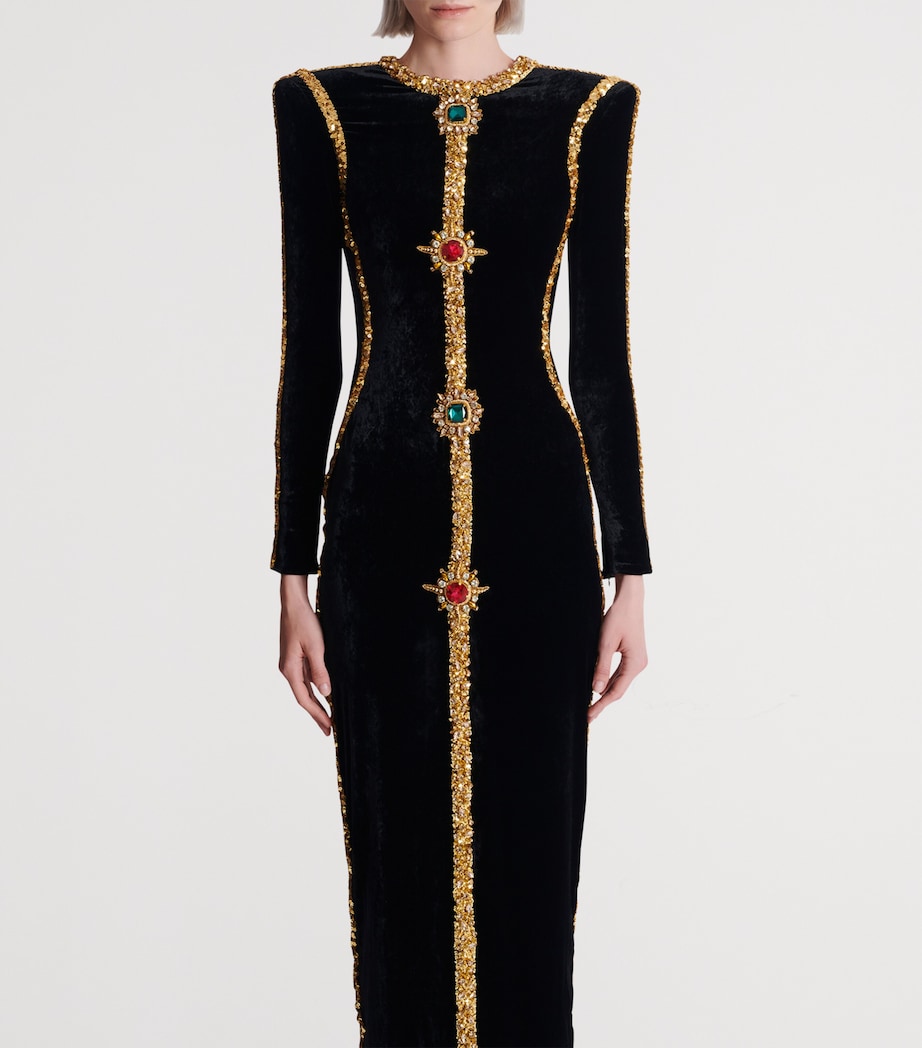 Velvet Embellished Gown