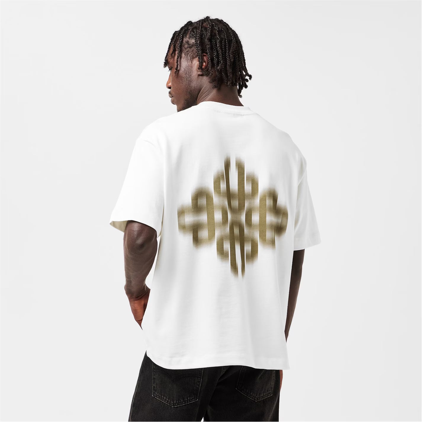 Mens Blurred Graphic Emblem T-Shirt