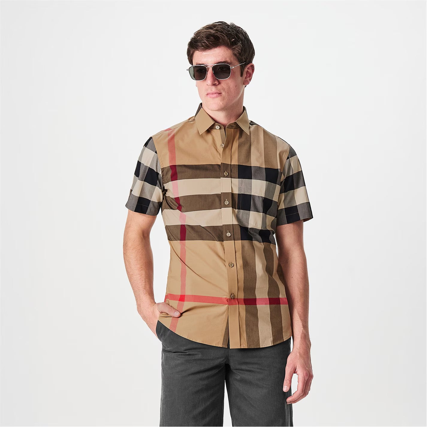 Men's Check Cotton Somerton Short Sleeved Shirt