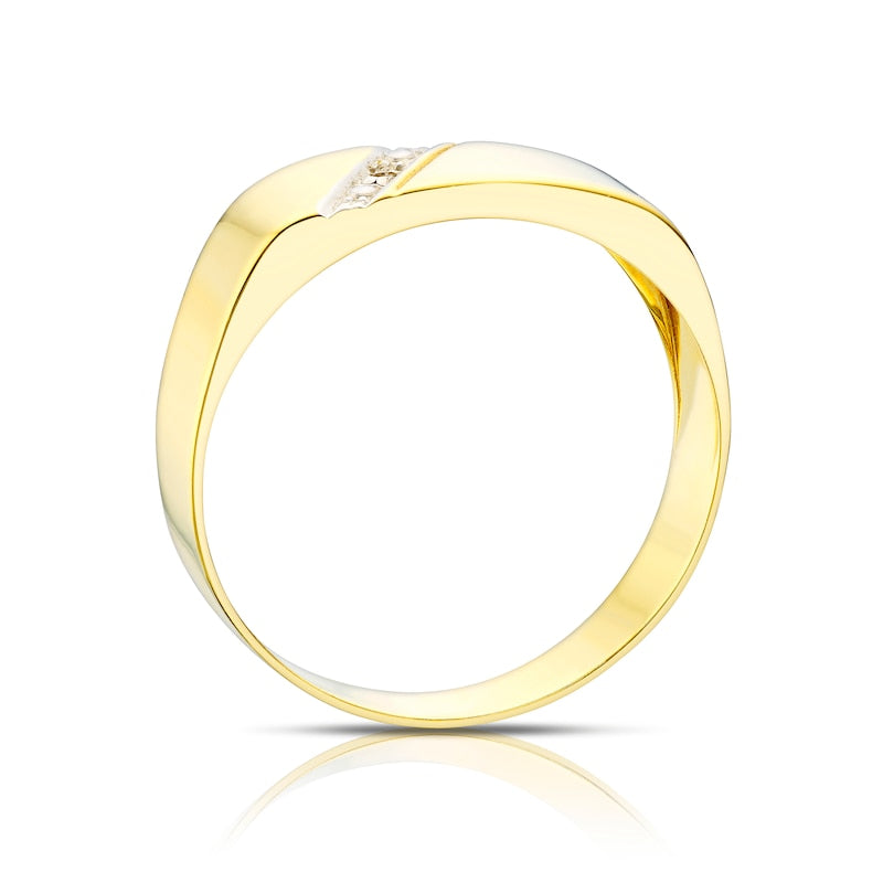 Engagement Ring 9ct Yellow Gold & Polished Diamond Ring