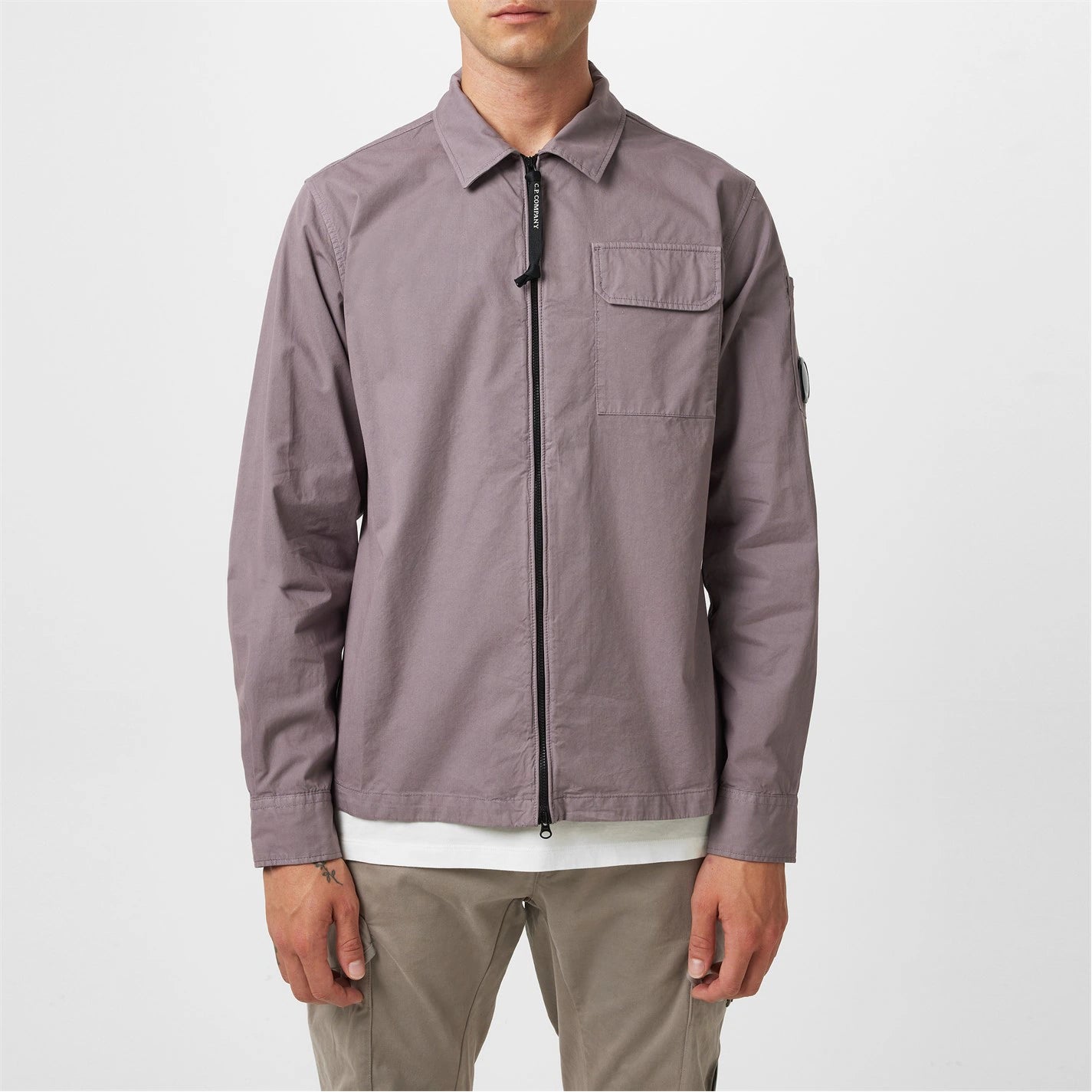 Men's Gabardine Lens Cotton Long Sleeve Overshirt