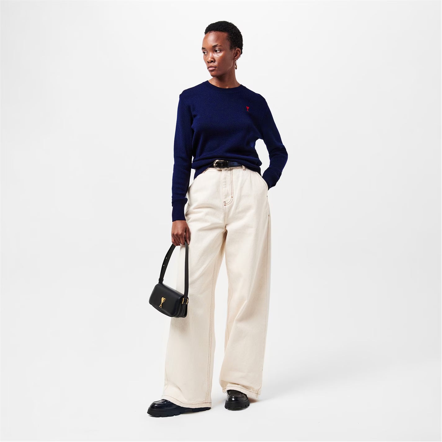 Wool Ami de Coeur Crew Neck Sweater