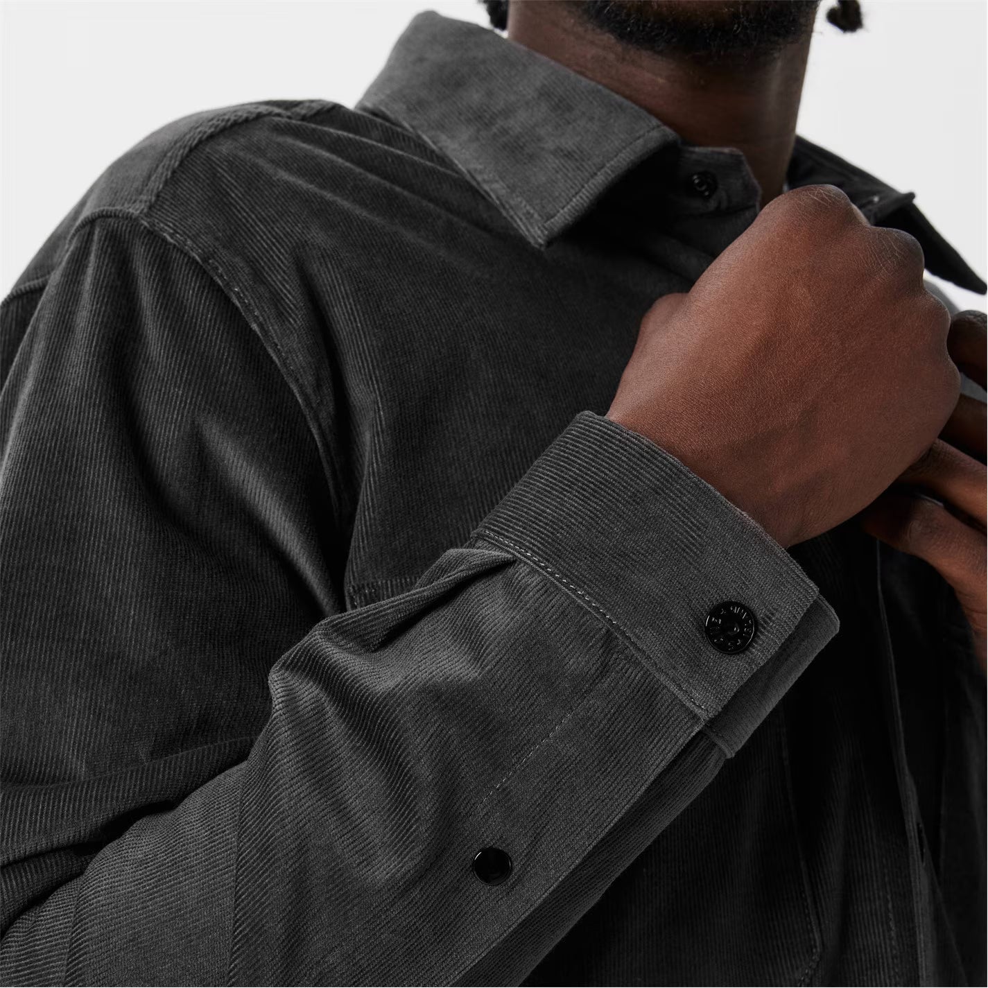 Men's Cord Cotton Long Sleeve Overshirt