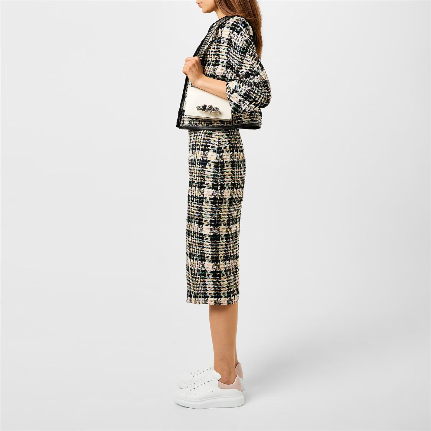 Women's Logo Print Leather Oversized Trainers