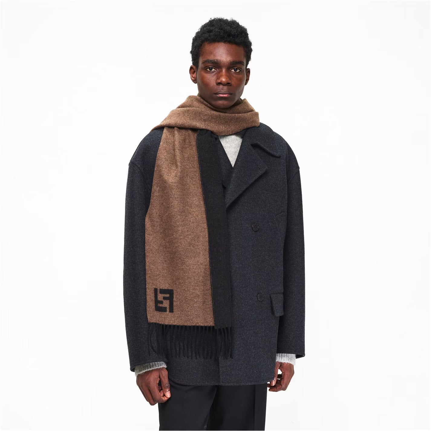 Mens FF Wool and Cashmere Scarf