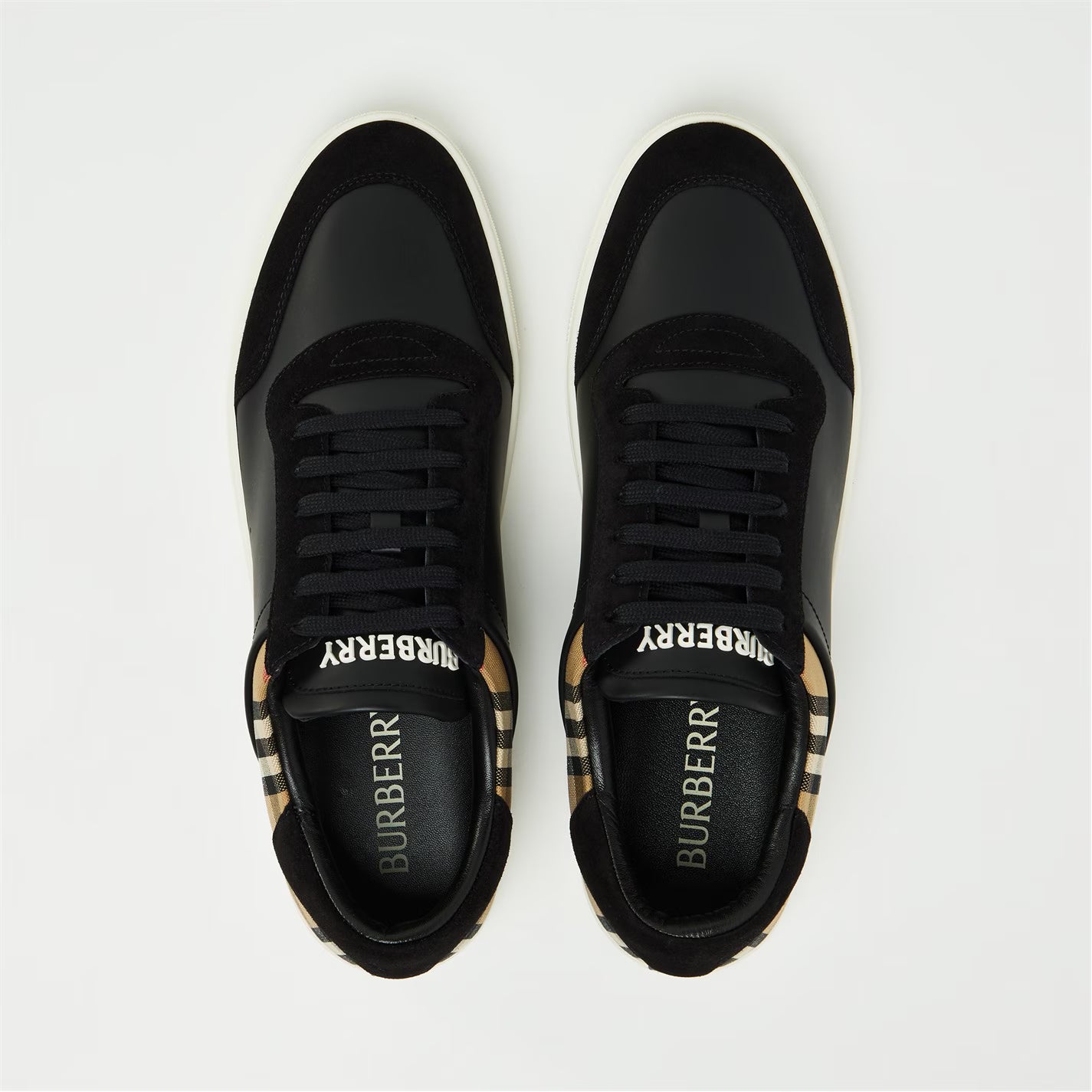 Mens Check Panel Sneakers