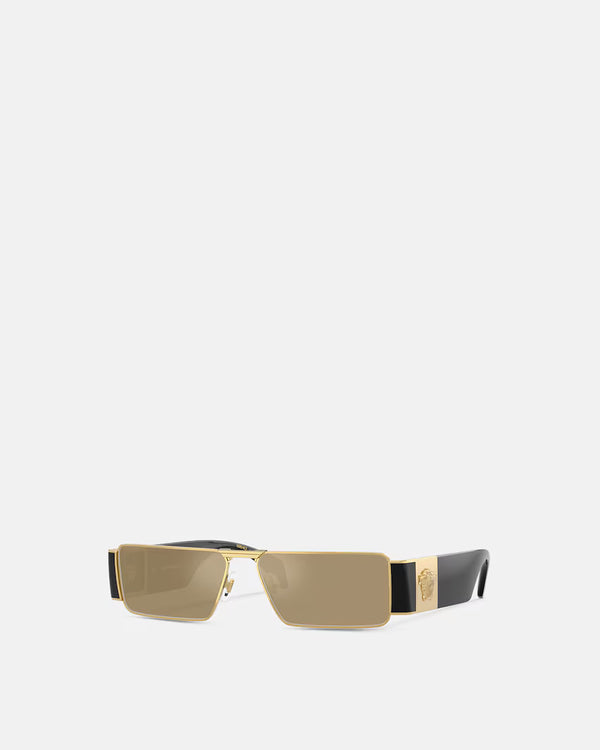 Medusa Plaque Rectangular Sunglasses
