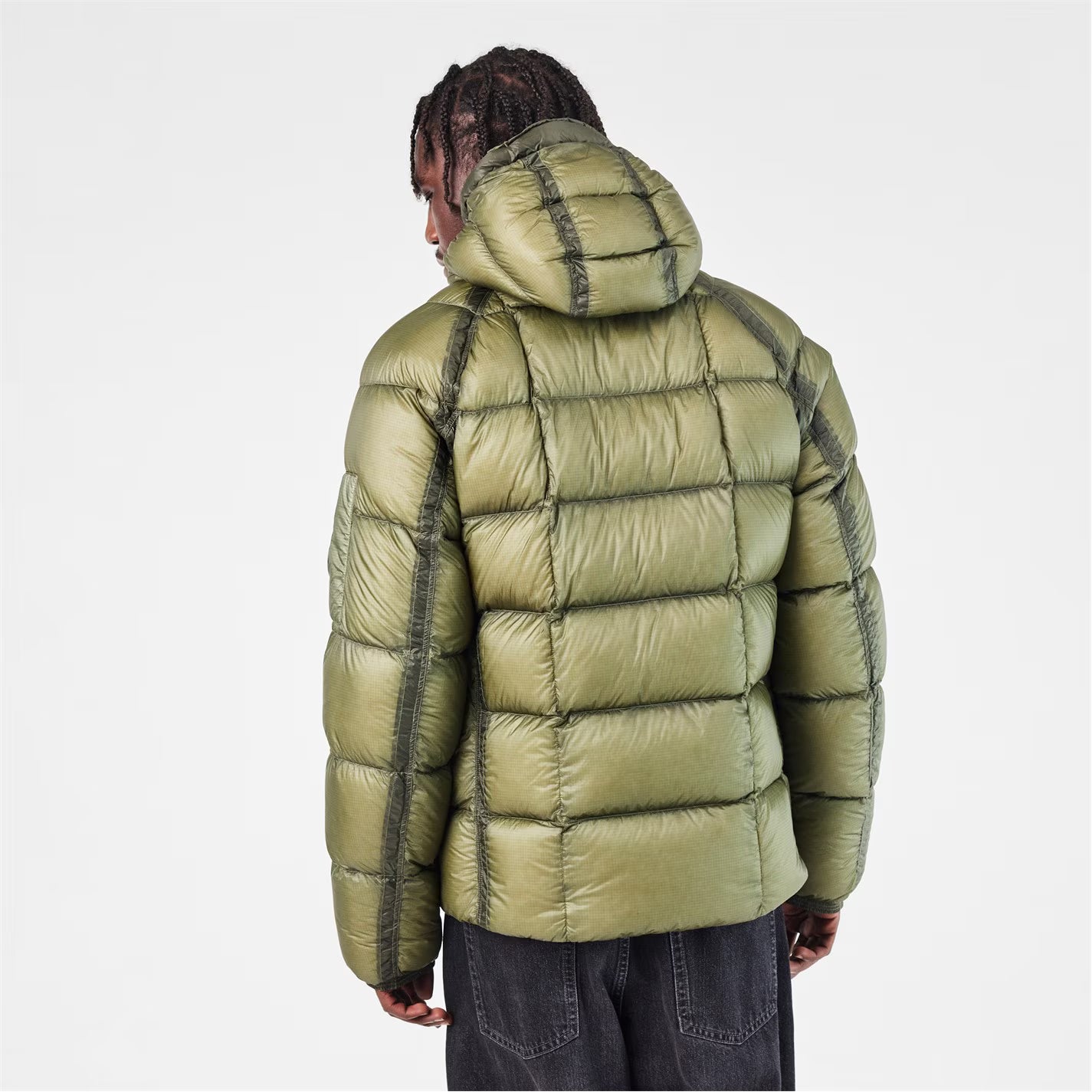 CP COMPANY Men's DD Shell Medium Down Hip Length Hooded Medium Puffer Jacket