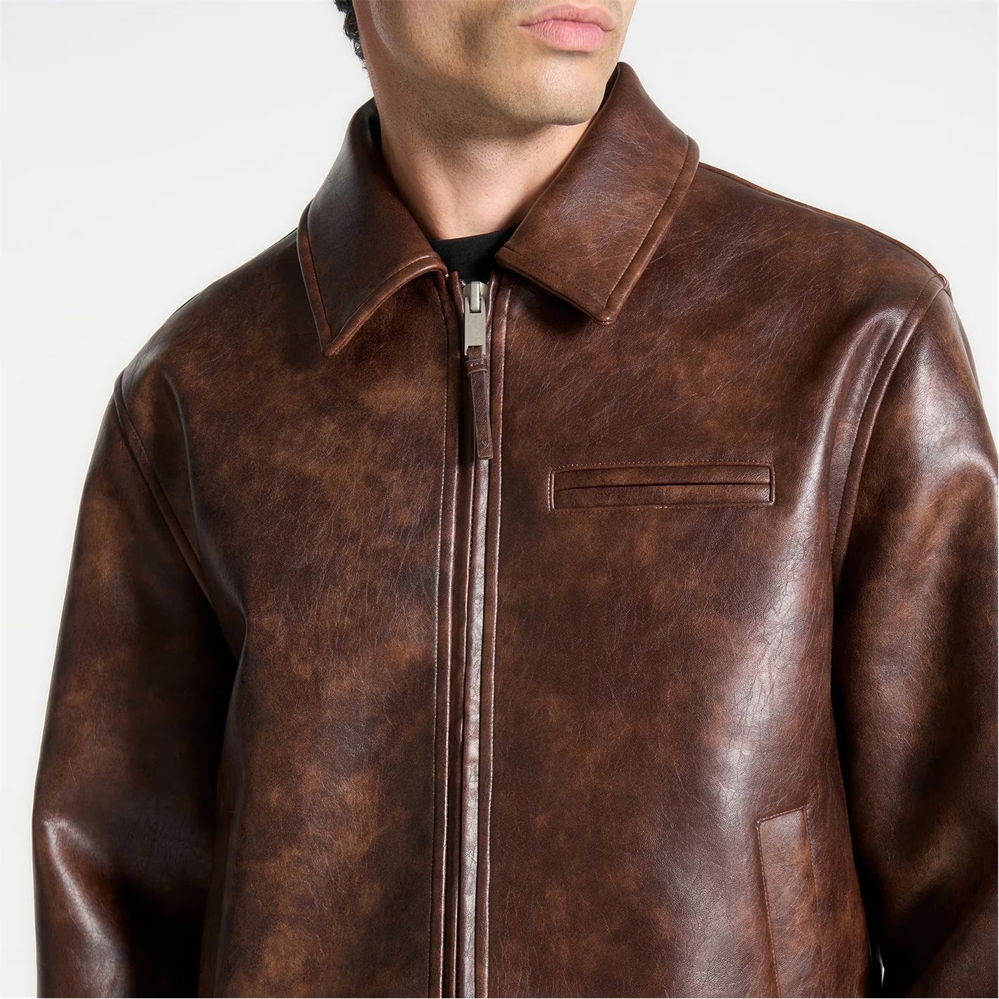 Mens Laurent Vintage Leather Jacket