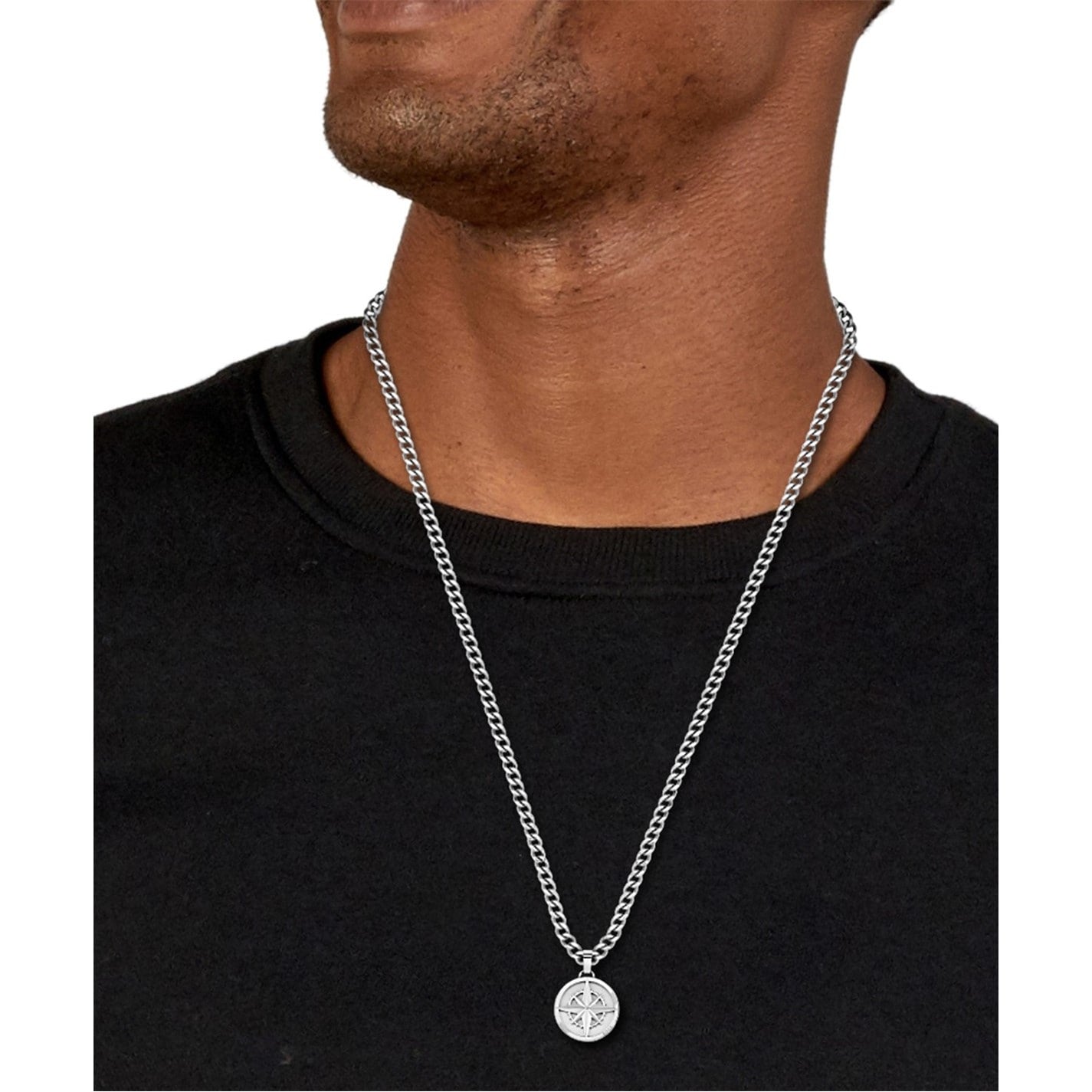 Men's North Pendant Compass Necklace