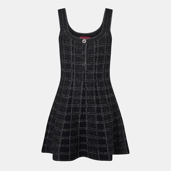 GUCCI Lamé Button Dress