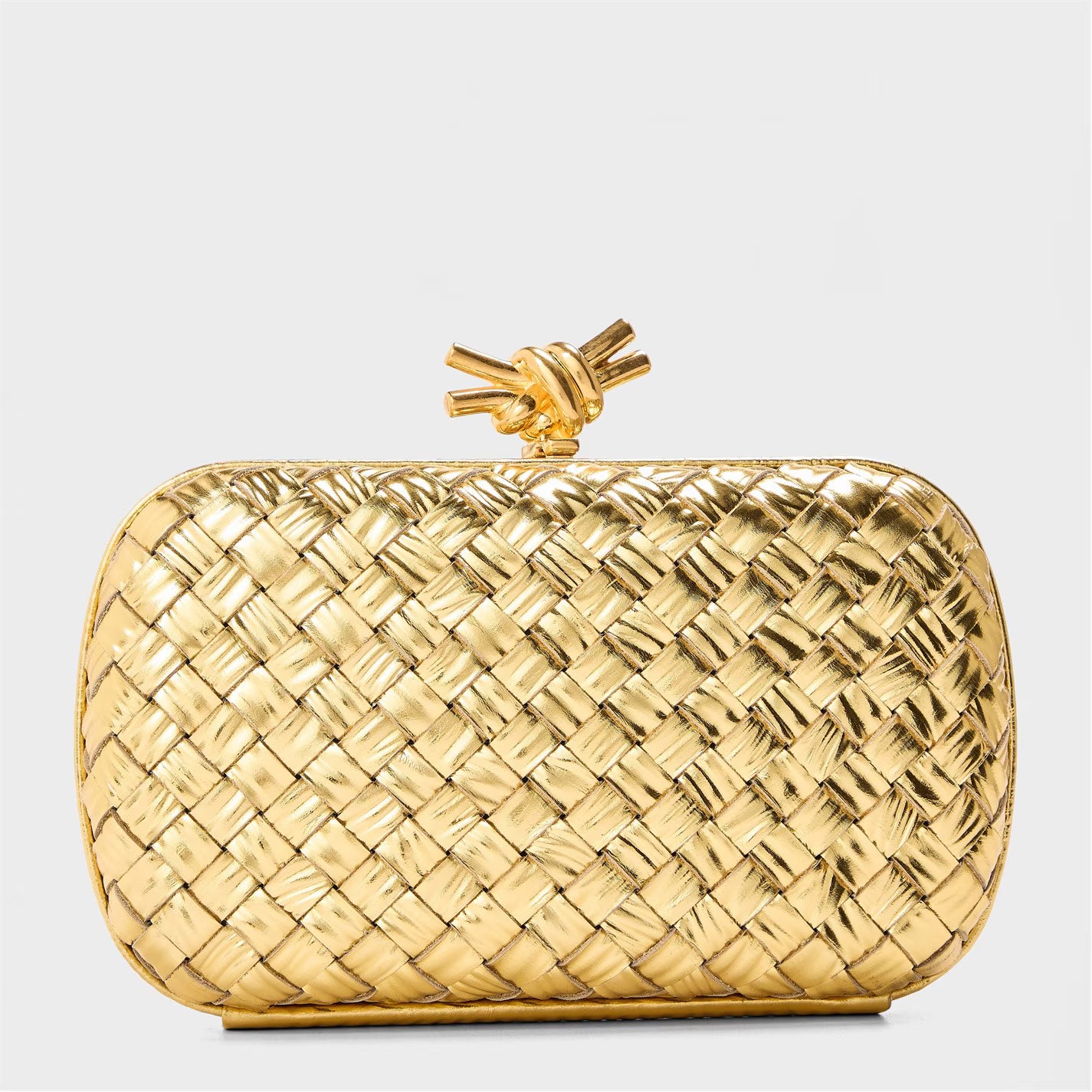 Women's BV Knot Metallic Clutch Bag