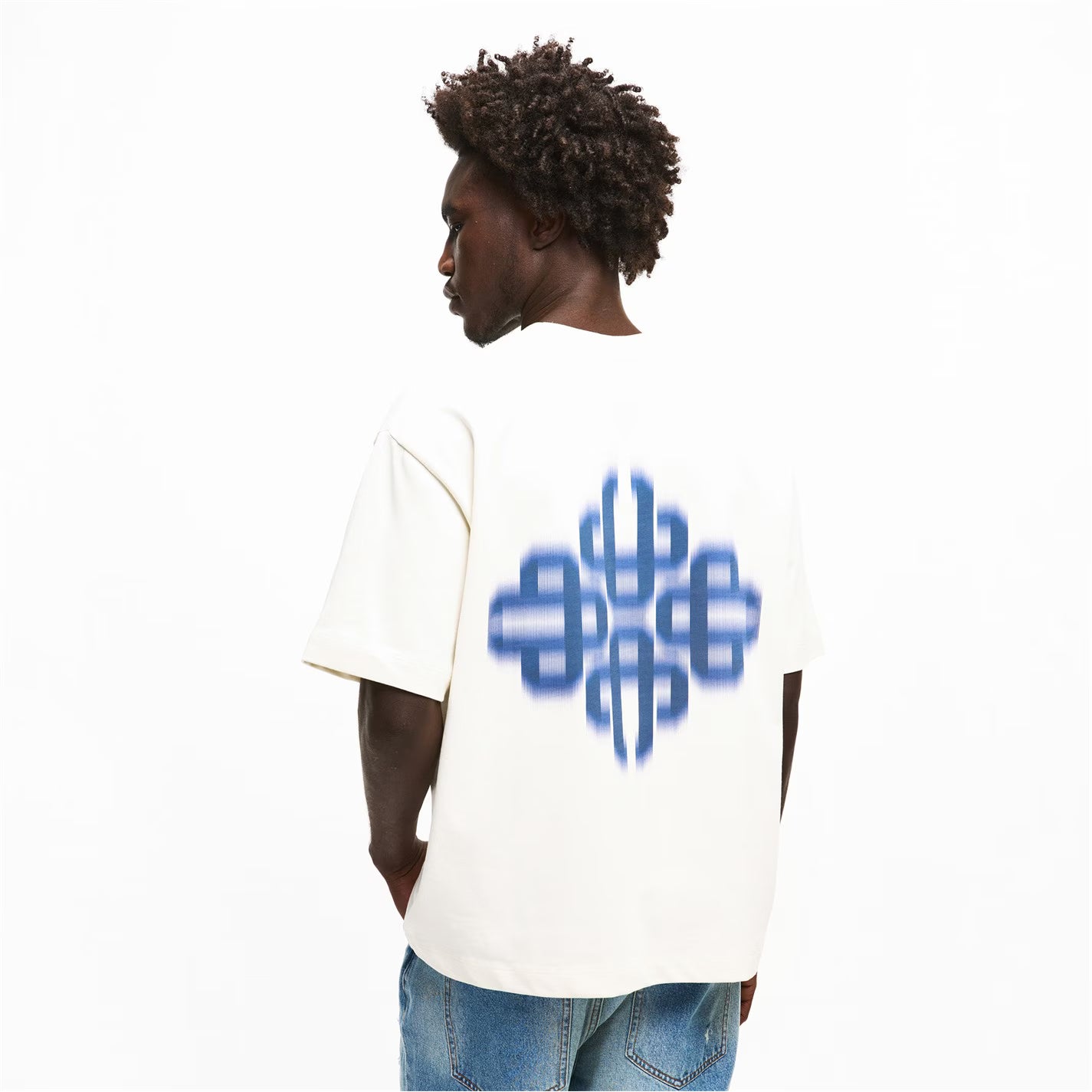 Mens Blurred Graphic Emblem T-Shirt