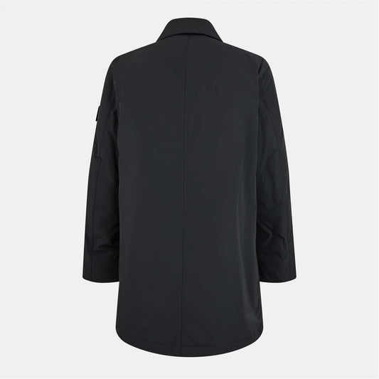 Men's Micro Twill Long Sleeve Thigh Length Trench Overcoat