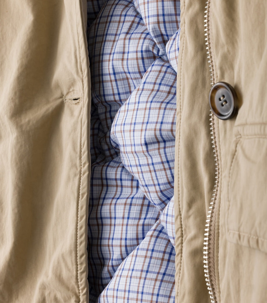 Prada Down Cotton Shearling-Collar Jacket