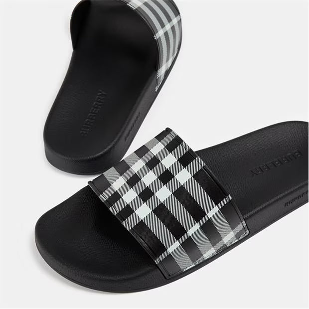 Men's Check Furley Logo Sliders