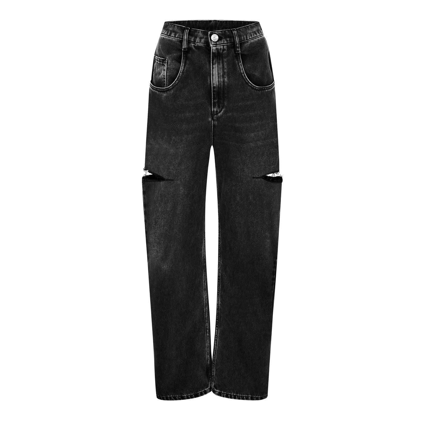 Denim Jeans With Slash Details