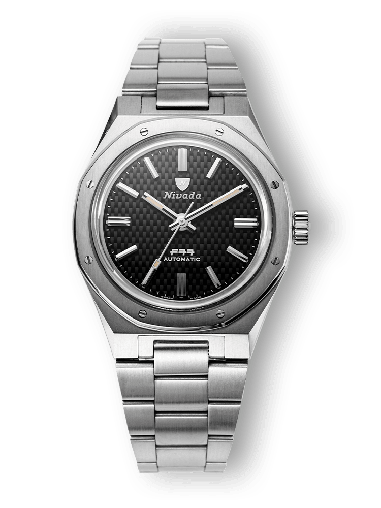 Nivada Grenchen F77 Black No Date