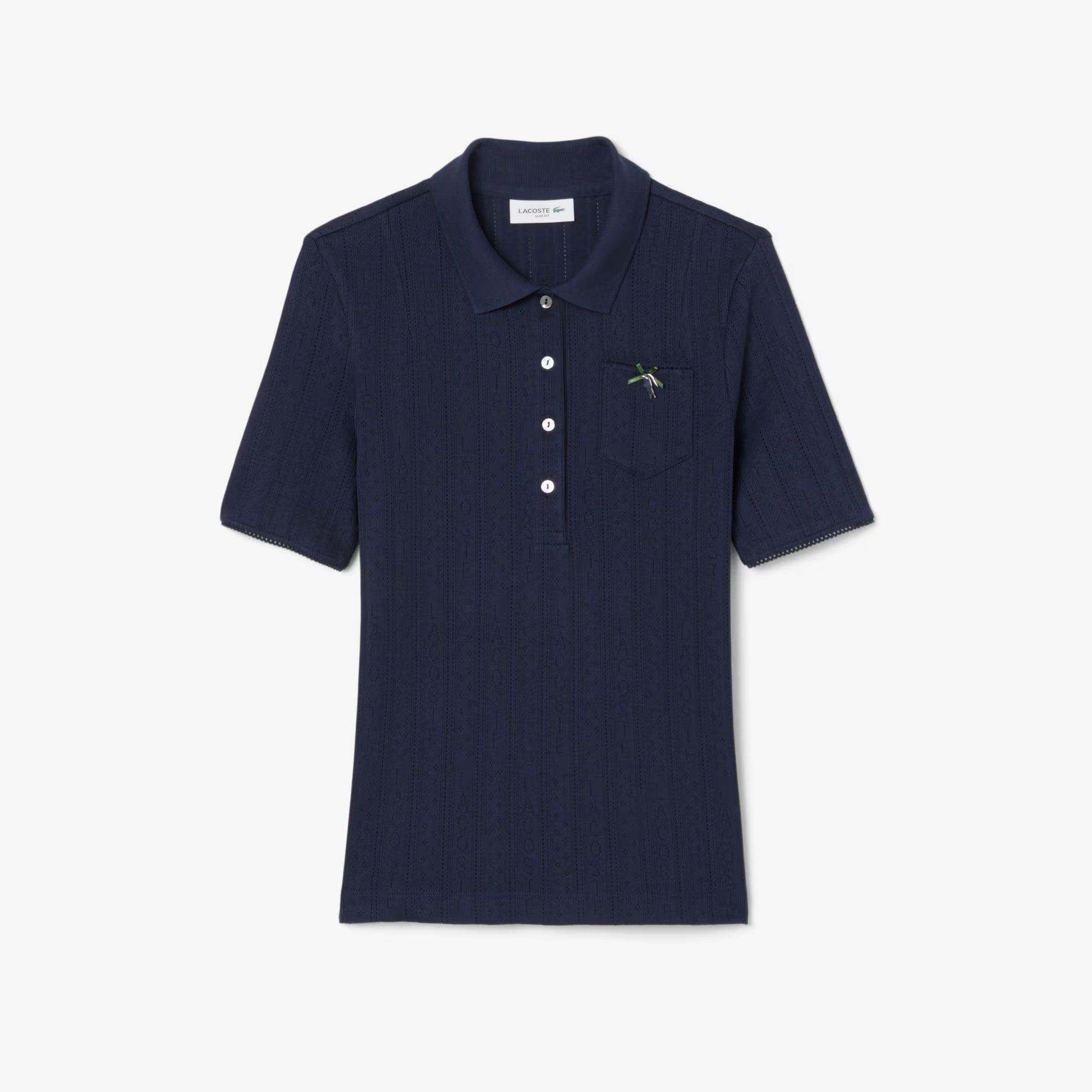 Slim Fit Pointelle Branded L.12.D Polo Shirt