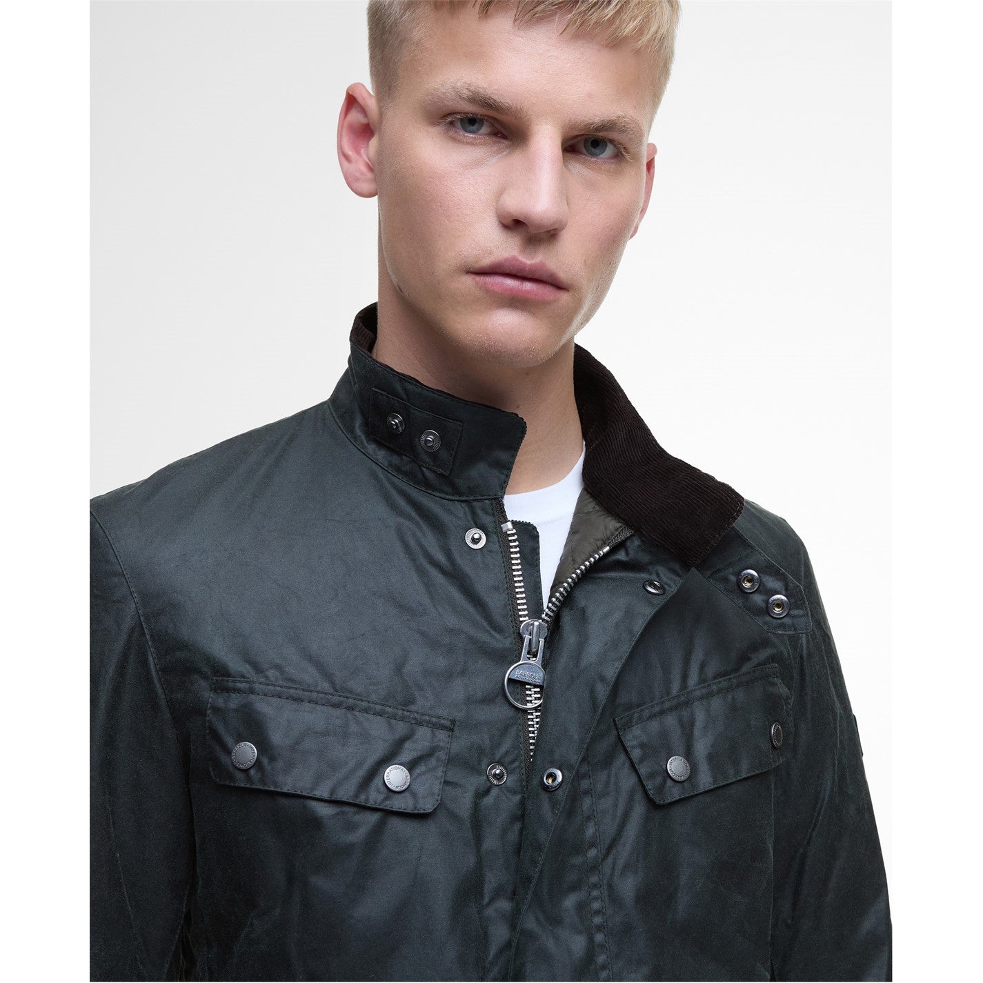 Barbour International Men's Duke Water Resistant Windproof Cotton Long Sleeve Wax Jacket