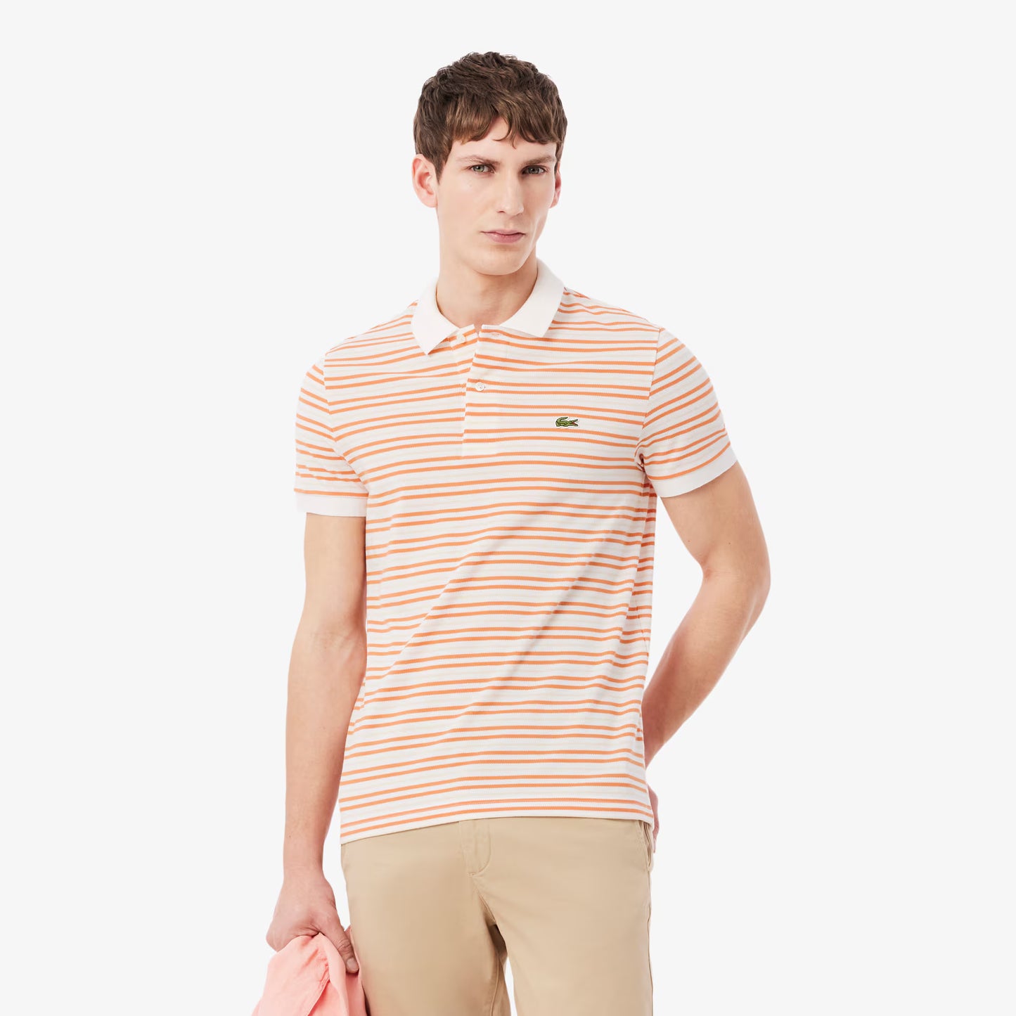 Classic Fit Striped Petit Piqué Polo Shirt