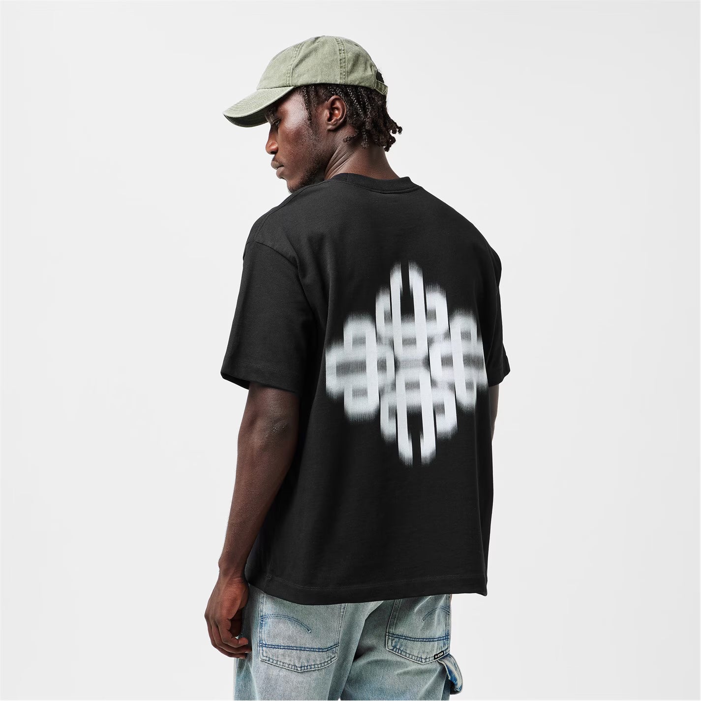Mens Blurred Graphic Emblem T-Shirt