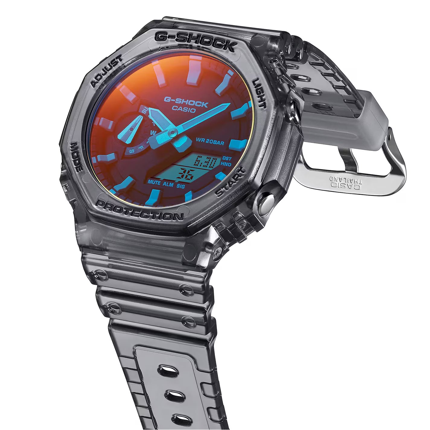 GA-2100 Beach Time Lapse Grey Octagon Quartz 200M Water Resistant Digital Watch
