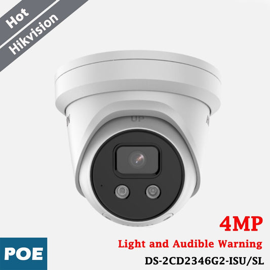 Hikvision 4MP POE IP Camera H.265+ Active Strobe Light and Audio Alarm Warning - Interactive Group