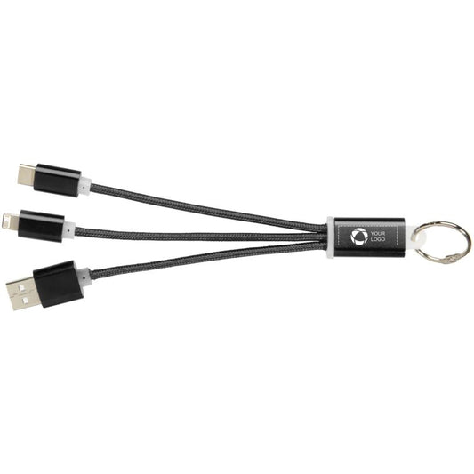 Metal 3-in-1 Charging Cable with Keyring