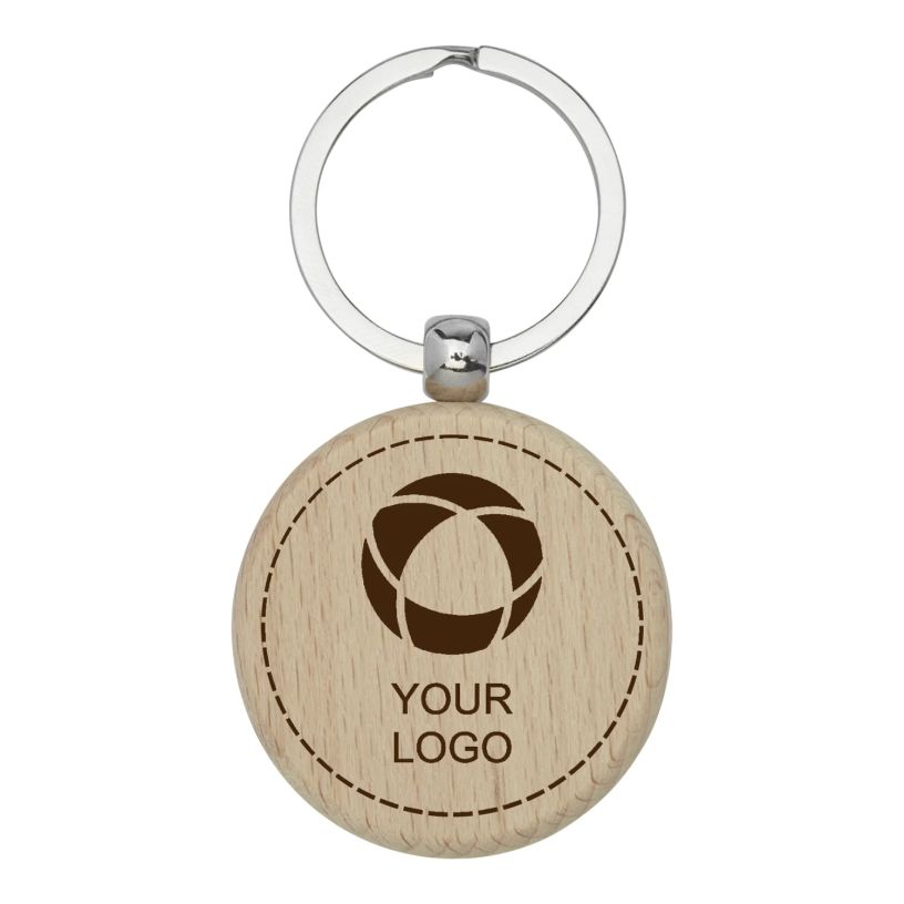 Bullet™ Giovanni Beech Wood Round Keyring