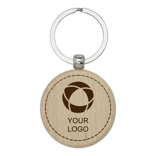 Bullet™ Giovanni Beech Wood Round Keyring