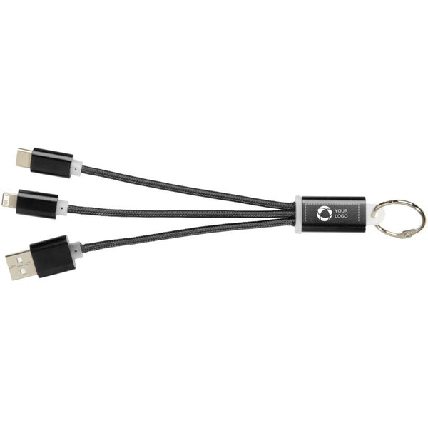 Metal 3-in-1 Charging Cable with Keyring