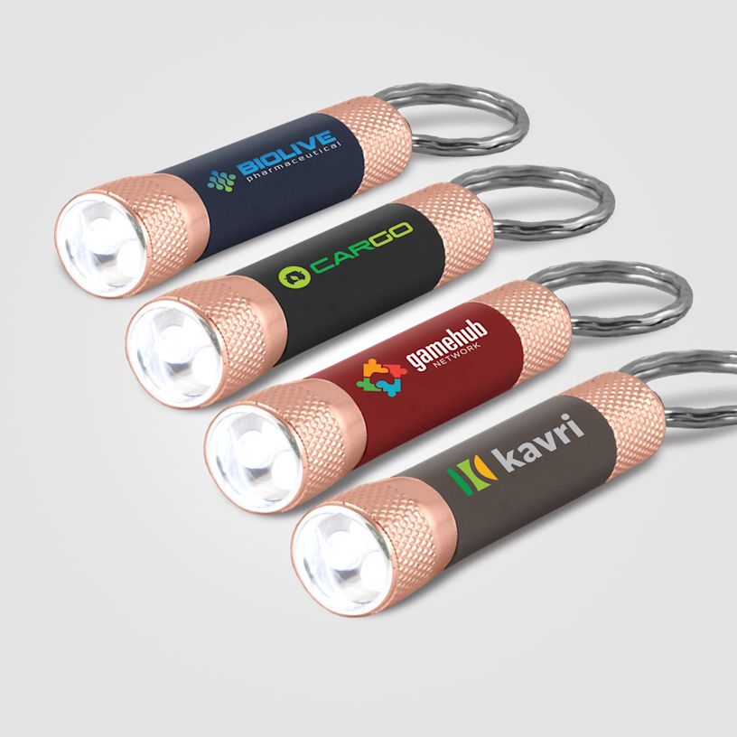 Full-Colour Soft-Touch LED Torch with Keyring