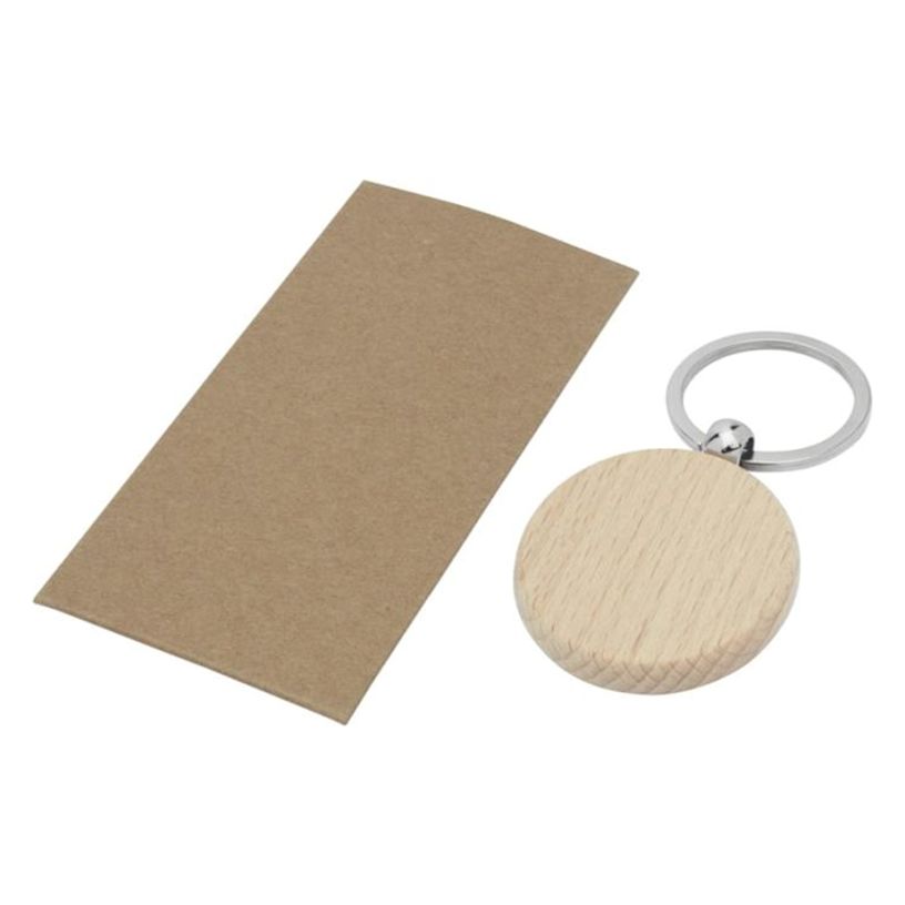 Bullet™ Giovanni Beech Wood Round Keyring