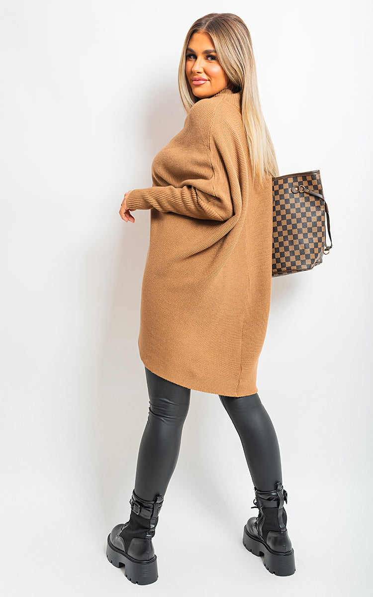 Turtle Neck Longline Knitted Jumper - Interactive Group