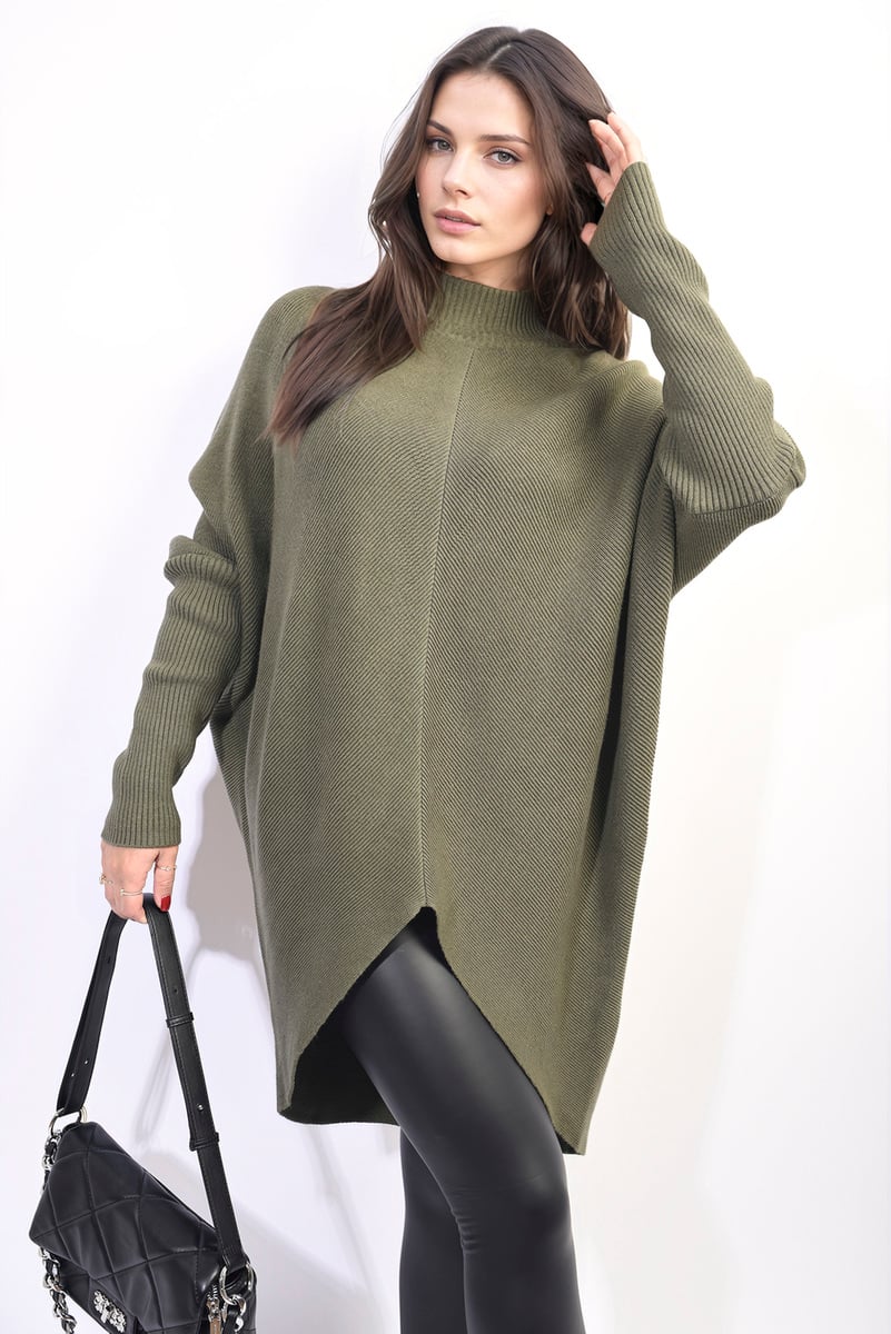 Turtle Neck Longline Knitted Jumper - Interactive Group