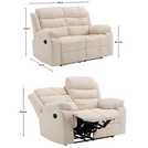 Furniture Online Boston Manual Recliner 2 Seater Linen Sofa – Grey