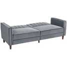 HOMCOM 3 Seater Velvet Reclining Button Tufted Sofa Bed - Dark Grey