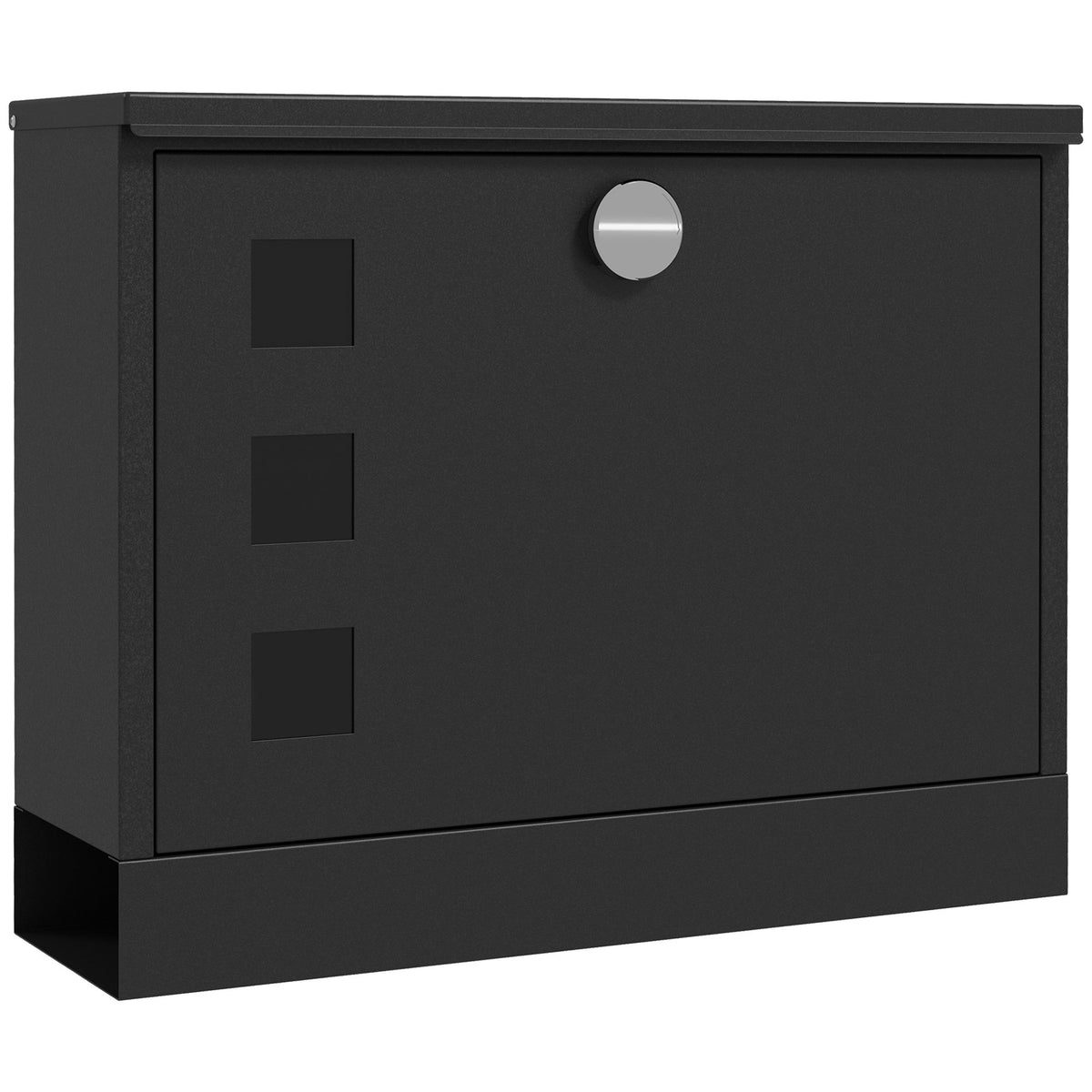 HOMCOM Weatherproof Wall Mounted Letter Box – Black