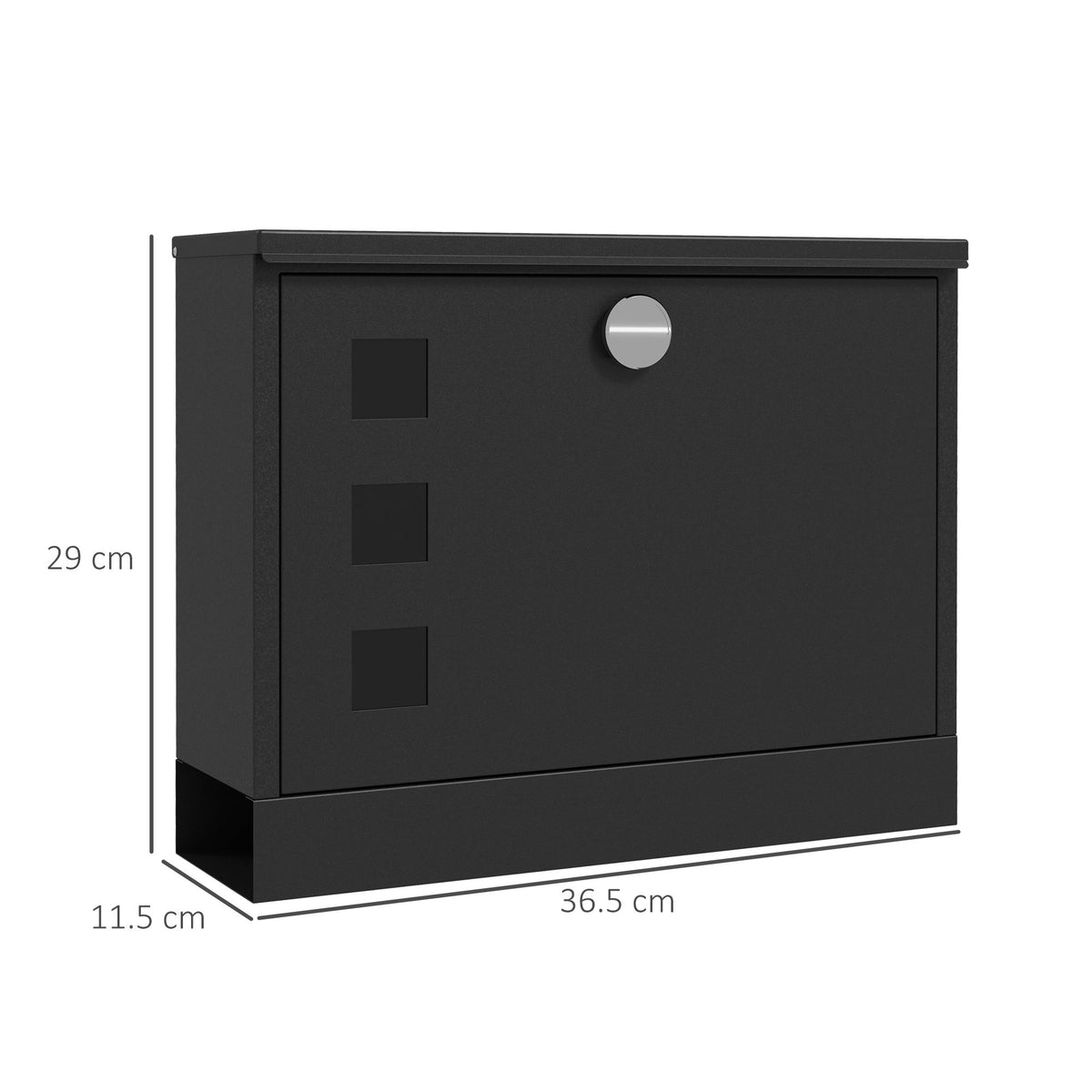 HOMCOM Weatherproof Wall Mounted Letter Box – Black